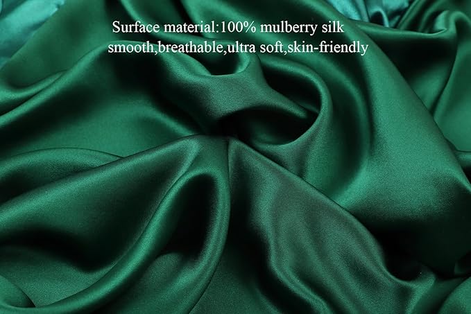 Knlpruhk Silk Pack and Play Sheet/Mini Crib Sheet 27" x 39" Surface (100% Pure Mulberry Silk) – 5" Deep Pocket (Satin) for Baby Hair 19 Momme 6A High Grade Fibers Ultra Soft Smooth Dark Green