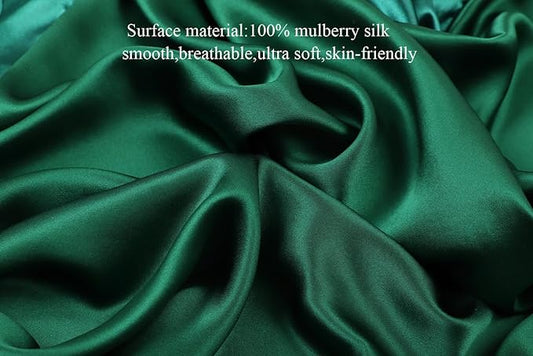 Knlpruhk Silk Pack and Play Sheet/Mini Crib Sheet 27" x 39" Surface (100% Pure Mulberry Silk) – 5" Deep Pocket (Satin) for Baby Hair 19 Momme 6A High Grade Fibers Ultra Soft Smooth Dark Green