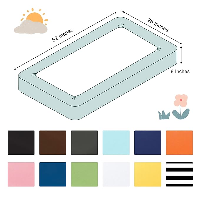 NTBAY 2 Pack 100% Brushed Microfiber Fitted Crib Sheet, Super Soft and Cozy 28x52 Crib Sheet for Standard Crib and Toddler Mattresses, Boys, Girls, Unisex, Dark Grey, 28x52 Inches