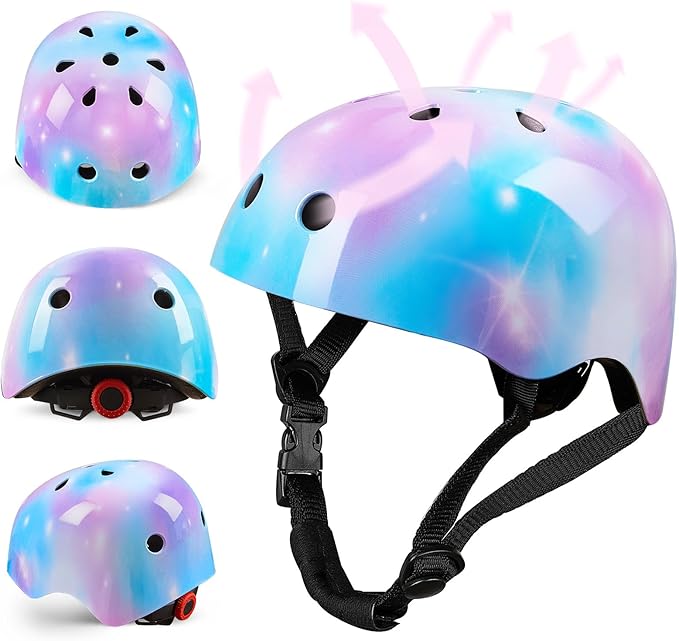 FIODAY Kids Helmet Knee Pads for Kids Unicorn Knee and Elbow Pads Wrist Guards Adjustable Protective Gear Set for Girls Boys Sports Skateboard Inline Skating Scooter