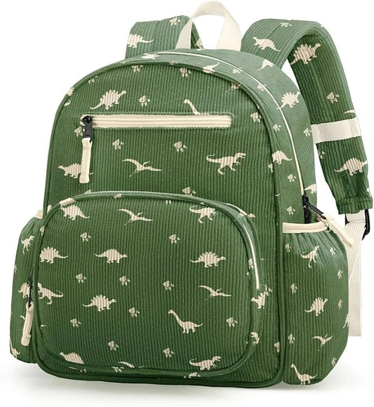 atgark Corduroy Toddler Backpack for Boys 2-5, Cute Kids Backpacks Boys - Preschool Kindergarten Backpack 13.7" H Fit Folder