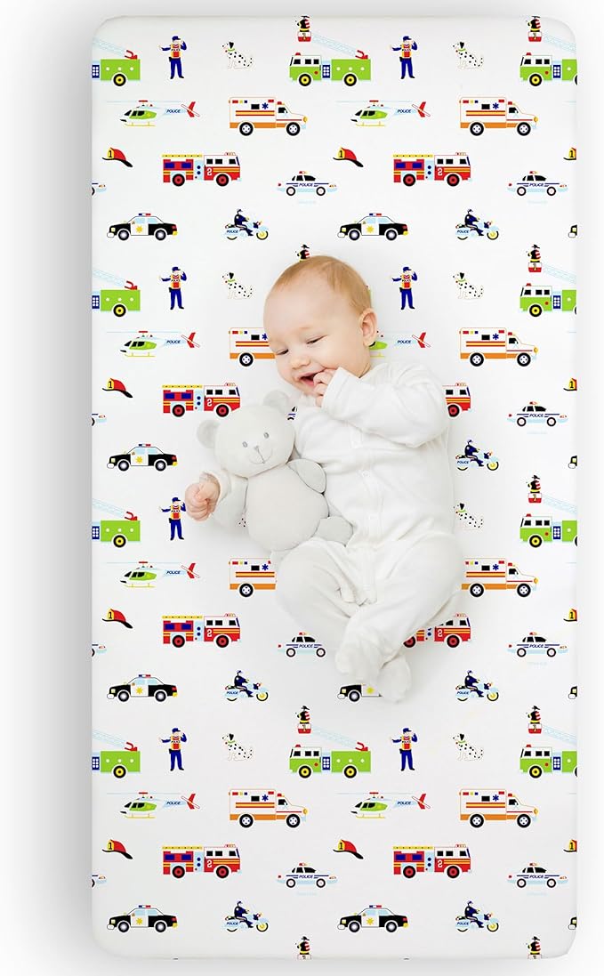 Wildkin Kids 100% Microfiber Crib Sheet – Soft, Breathable Fitted Sheet - Heroes