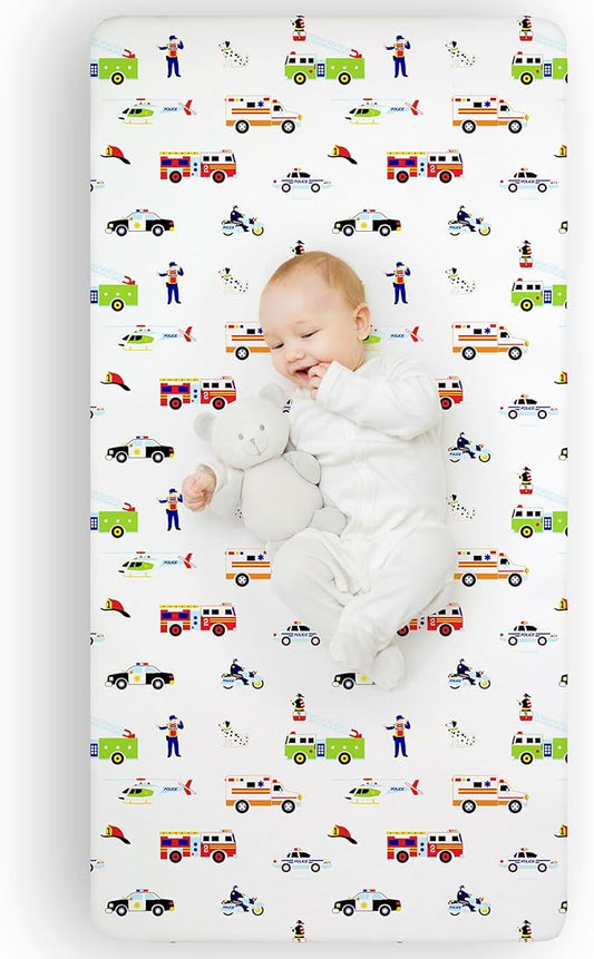 Wildkin Kids 100% Microfiber Crib Sheet – Soft, Breathable Fitted Sheet - Heroes