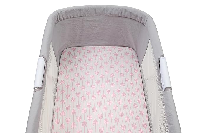 Onacosht Pink Bassinet Fitted Sheets 3 Pack for Baby Girl, Stretchy Soft Knitted Baby Sheet Set Universal for Oval Rectangle and Hourglass Bassinet Mattress, Arrow Star Stripe Printing