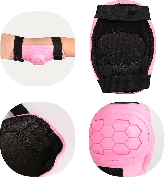 TXJ Sports Elbow and Knee Pads Kids with Wrist Guards Protective Gear for Skateboard Roller Skating Biking Skating Inline Skates Longboarding Derby Riding Scooter