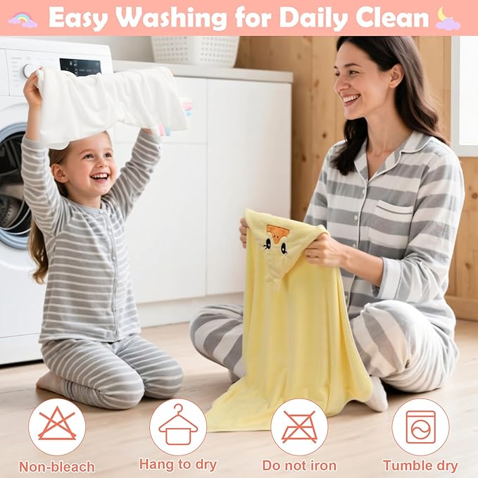 CandyHome 12 PCS Baby Bath Towels for Infants Toddlers, 4 PCS Animal Hooded Baby Towels & 8 PCS Washcloths Set, Ultra Absorbent Soft Cute Newborn Essential Gift for Boys & Girls