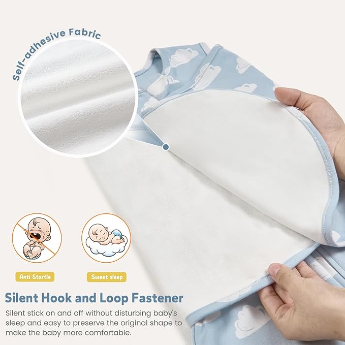 ZIGJOY Baby Swaddle Sleep Sack, 1.0 TOG Sleep Sack Swaddles for Newborns & infant 0-6 Months 100% Cotton Baby Wearable Blanket for Newborn Registry Essentials