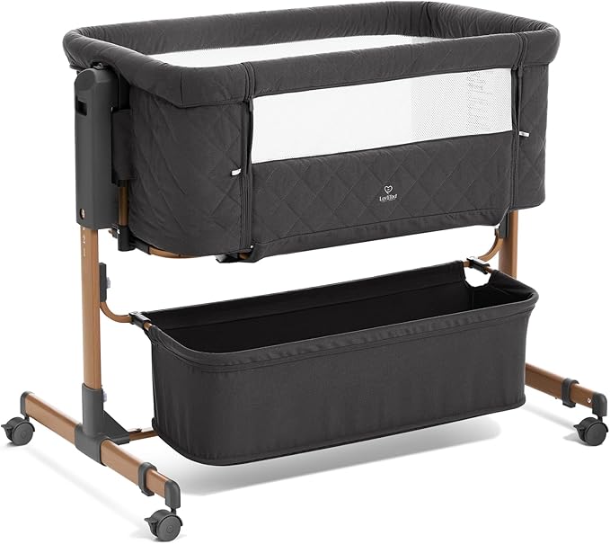 3 in 1 Baby Bassinet, Rocking Bassinet, Bedside Bassinet, 6-Height Adjustable, Bassinet Bedside Sleeper for Baby with Comfy Mattress, Breathable Mesh, Large Storage Basket