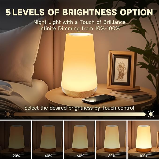 Yonito Night Light for Baby Nursery, 13 Colors Changing Touch Dimmable Night Lamp with Timer, Rechargeable Kids Night Light Portable for Bedtime Routine Baby Breastfeeding