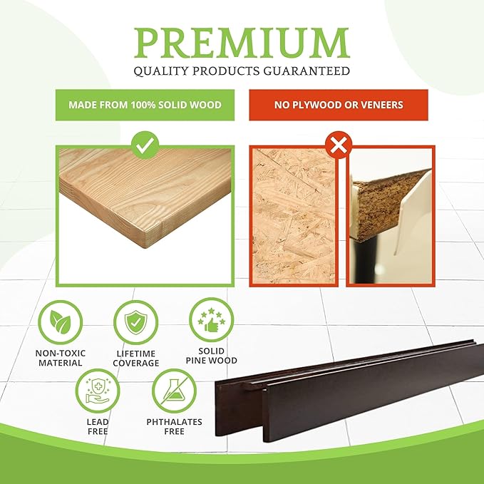 Full-Size Conversion Kit Bed Rails for Baby Appleseed and Eco-Chic Convertible Cribs - Solid Wood Rail - Toddler and Adult Bed Rail for Full-Size Beds - Nursery and Baby Furniture (Espresso, Option 1)