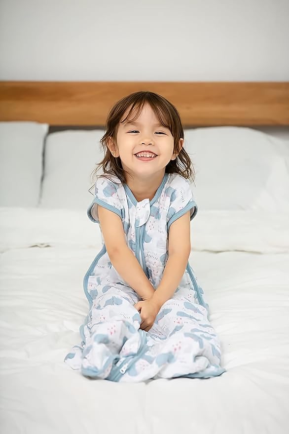 Baby Sleep Sack 6-12 Months Wearable Blanket for Babies 100% Organic Cotton 2-Way Zipper YKK 0.5 TOG Toddler Sleeping Sacks