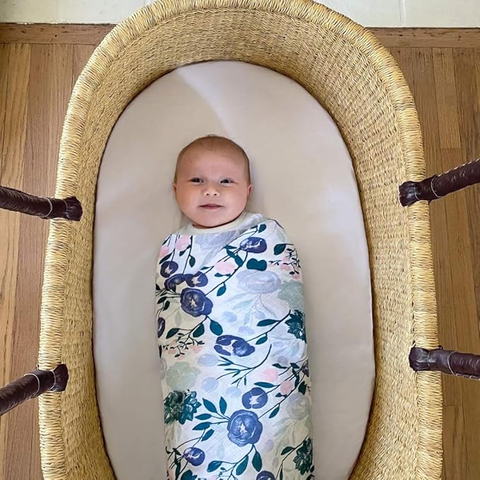 aden + anais Essentials Muslin Swaddle Blankets for Baby Girls and Boys, Newborn Receiving Blanket for Swaddling, 100% Cotton Baby Swaddle Wrap, 4 Pack, Flower's Bloom