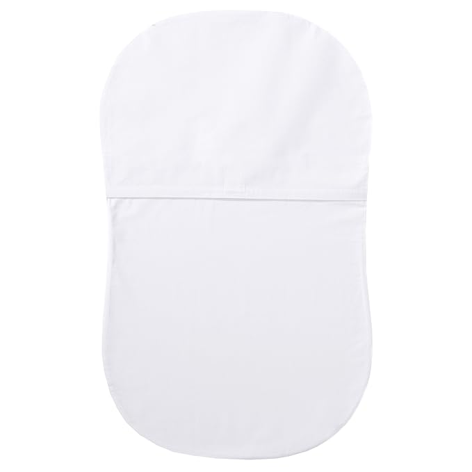 HALO BassiNest Fitted Sheet – 100% Organic Cotton, Soft and Breathable Bassinet Sheet for Babies, 30” x 16” Pre-Shrunk Sheet, White Organic