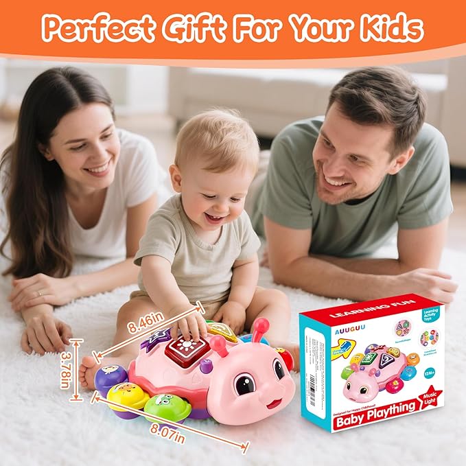Musical Baby Toys, Infant Light up Music Toys Tummy Time Development, Crawling Toy for 6 7 8 9 10 11 12+ Month Old, Christmas Birthday Gifts for Babies Girls