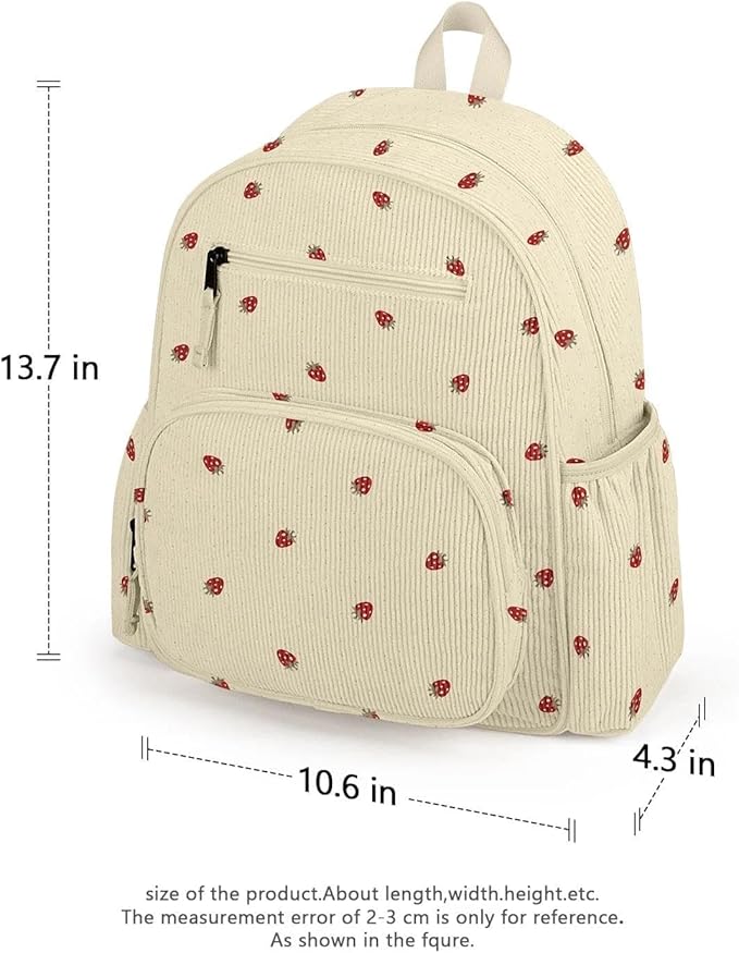 atgark Corduroy Toddler Backpack for Girls 2-5, Preschool Kindergarten Backpack - Cute Kids Backpacks for Girls 13.7" H Fit Folder