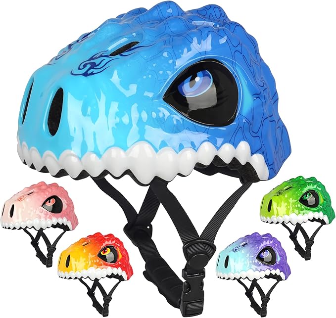 Toddler Kids Bike Helmet,3D Dinosaur Helmets for Boys Girls Infant/Baby to Children 1/2/3/4/5/6/7/8 Years Old Lightweight Adjustable Multi-Sports Bicycle Scooter Skateboard Skating Cycling