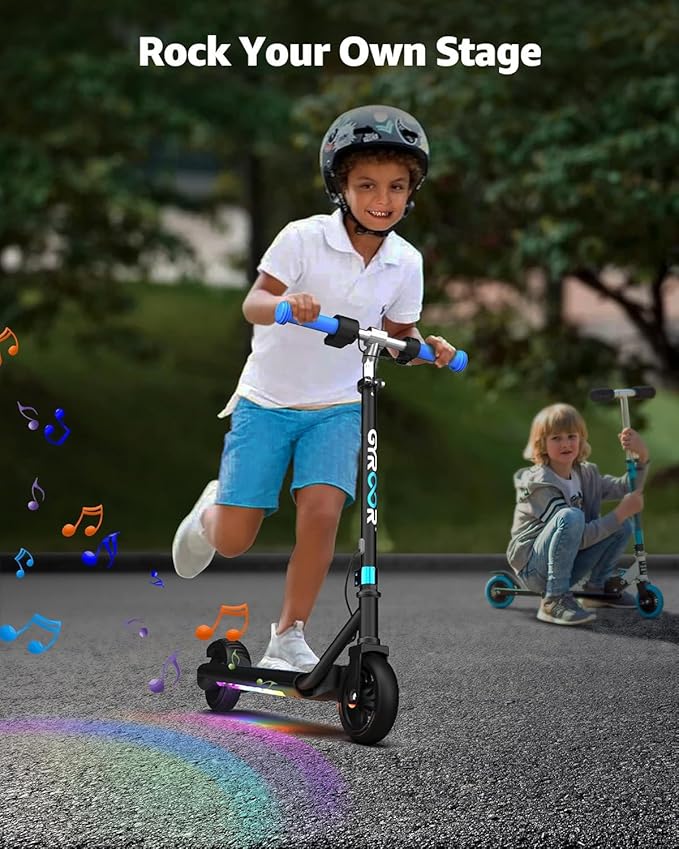 Gyroor H30 Max Electric Scooter for Kids, LED Dispaly, 150W Powerful Motor, Dual Brake System, Adjustable Height and Speed, Best Presents for Kids