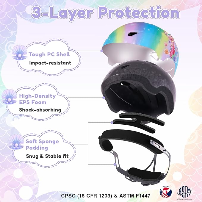 Toddler Bike Helmet with Gloves and Backpack Set, 3 Sizes for Baby Infant to Kids Ages 1-3 3-5 5-8+, Adjustable Boys Girls Bike Helmet for Bicycle/Scooter/Skateboard/Roller Skate
