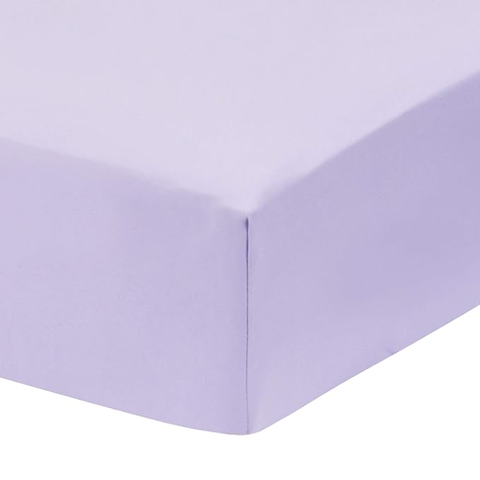 Everyday Kids 2 Pack Fitted Girls Crib Sheet, 100% Soft Breathable Polyester Baby Sheet, Fits Standard Size Crib Mattress 28in x 52in, Nursery Sheet - Princess/Lavender