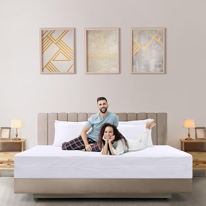 Utopia Bedding Waterproof Mattress Protector Full Size (Pack of 2), Zippered Mattress Encasement Bed Bug and Dust Mite Proof, Absorbent Six-Sided Mattress Cover