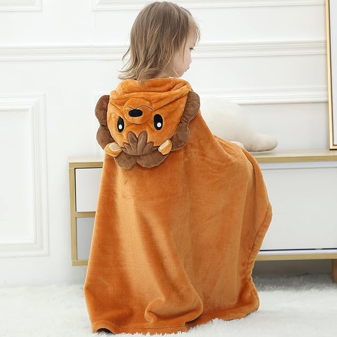 Wearable Blanket Hoodie for Kids Toddlers Hooded Towels Soft Cozy Wearable Throw Blanket Hoodie for Boys Girls