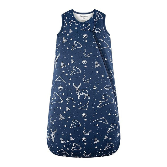 Mosebears Unisex Rayon Made from Bamboo Sleep Sack with 2-Way Zipper,2.5 Tog Baby Winter Sleep Sack(Navy Blue,18-36 Months)