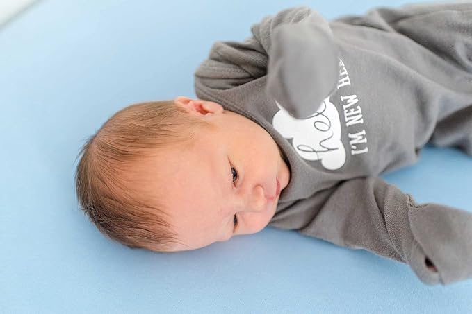 SheetWorld Baby Fitted Bassinet Sheet 15 x 33 inches, 100% Cotton Jersey Hypoallergenic Sheet, Unisex Boy Girl, Baby Blue, Made in USA