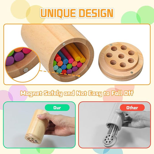 Montessori Toys for 1-3 Year Old,Color Sorting & Fine Motor Skills Preschool Learning Activities,Wooden Sensory Toys for Toddlers