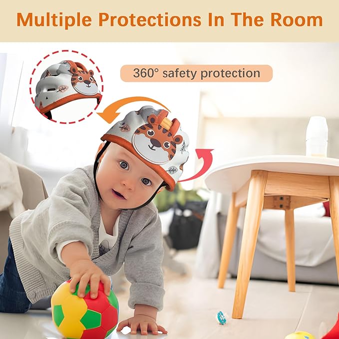 Baby Helmet for Crawing Walking,Soft Infant Safety Helmet,Baby Helmet 1-2 Years for Anti-Fall Head Protector,Adjustable, Breathable