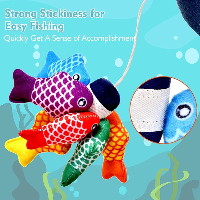 Montessori Toys for 1 Year Old Boy Girl Gifts, Cloth Fishing Game Toddler Toy 1-3, Sorting Learning Baby Toys 6-12-18 Months, One Year Old Girl Boy Gifts