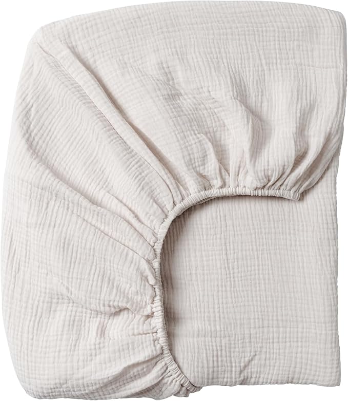 Meracorallo Muslin Fitted Crib Sheet, Soft and Breathable Baby Crib Sheet for Standard Crib and Toddler Mattresses (Fog)
