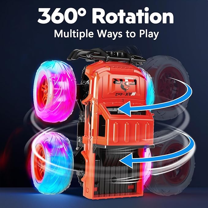 Monster Trucks Toys for Toddlers Boys: Light-up Wheels for Kids Age 2-4 Years Old,Toy Car for Kid Ages 3-5,Boy Cars to 3-6,Toy Truck for Toddler 1-3,Jam Birthday Gift for Children 1-3 (Red and Green)