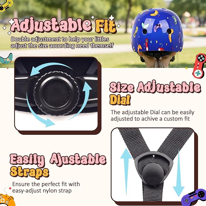 Toddler Kids Bike Helmet,Adjustable for Child Boys Girls,Multi-Sport & Ventilation for Bicycle Scooter Skateboard Skate