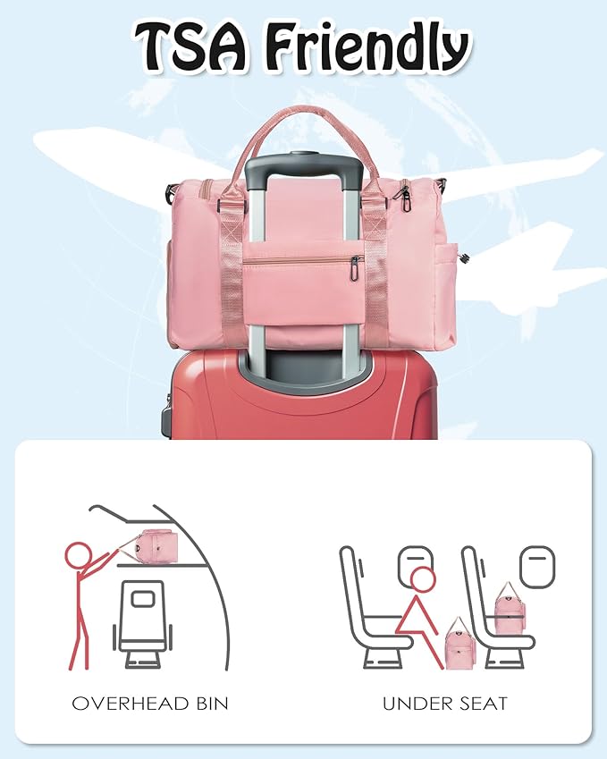Elilier Birthday Gifts Teen Girl Gift, Initial tween Travel Duffle Bag, Duffel Bag,Personalized Weekender Bag, Monogram Overnight Bag Girlfriend Birthday Gifts for Women Gifts for Teen Girls Boys