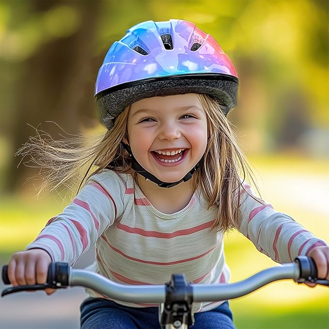 Kids Helmet Adjustable for Kids Ages 3-8 Years Old Boys Girls, Toddler Helmet with Protective Sports Gear Set Knee Elbow Pads Wrist Guards for Cycling Skateboard Scooter