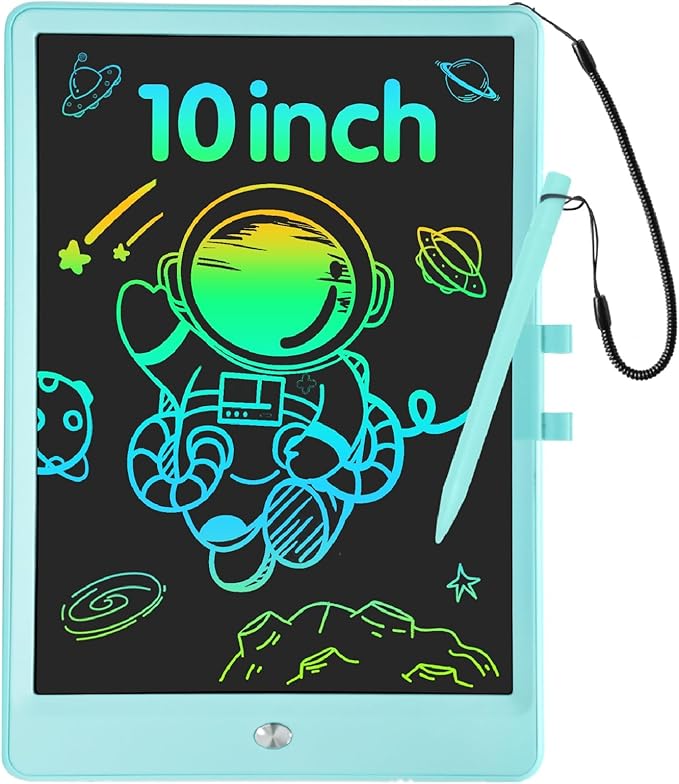 LCD Writing Tablet for Kids 10 Inch Colorful Toddler Doodle Board Drawing Tablet Reusable Electronic Drawing Pads Educational and Learning Toys for 3-8 Years Old Boy and Girls（Blue）