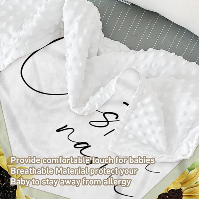 Custom Name Crib Bedding Set 3-Piece – Yellow Bee Design Baby Bedding Set with Personalized Soft Blanket, Fitted Sheet, Changing Pad Cover – Ideal Newborn Gift for Boys and Girls