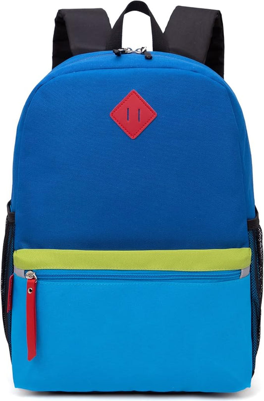 HawLander Little Kids Backpack for Boys or Girls, Toddler School Bag Fits 3 to 6 years old, Blue 02, 15 Inch