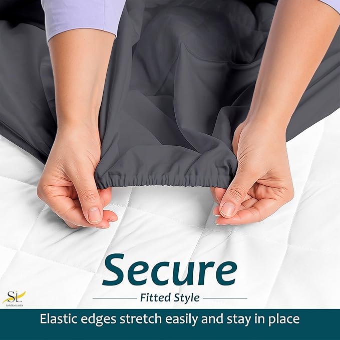 Plastic Hospital Bed Mattress Protector Fitted Sheet Style 36x80 - Waterproof Vinyl Mattress Cover, Breathable, Bed Wetting & Spill Protection, Fits Mattresses up to 9" Deep (Dark Grey)