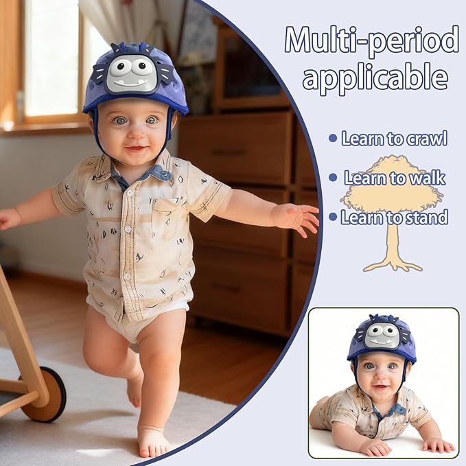 Baby Helmet for Crawing Walking,Soft Infant Safety Helmet,Baby Helmet 1-2 Years for Anti-Fall Head Protector,Adjustable, Breathable
