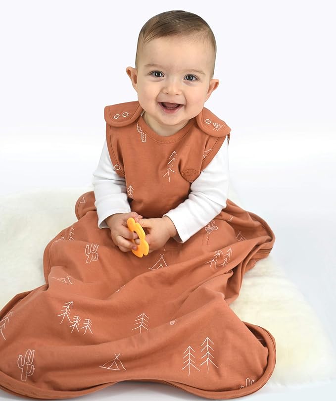 Ecolino Organic Cotton Baby Sleep Sack - 2-Way Zipper Baby Wearable Blanket - Infant to Toddler Sleeping Bag Sack - 2 Months - 2 Years - Desert