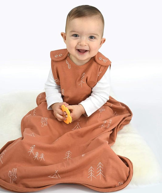 Ecolino Organic Cotton Baby Sleep Sack - 2-Way Zipper Baby Wearable Blanket - Infant to Toddler Sleeping Bag Sack - 2 Months - 2 Years - Desert