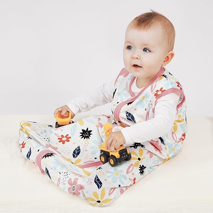Newborn Sleep Sack Baby Swaddle,Baby Wearable Blanket,Baby Sleeping Bag (Floral&Heart, 3-6 Months)