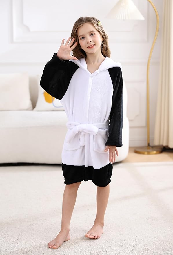 CuteOn Bathrobe for Women Soft Fleece Hooded Plush Loungewear