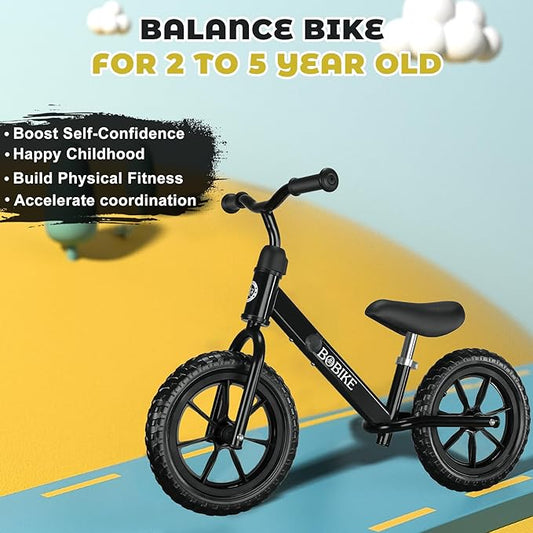 Bobike Toddler Balance Bike Toys for 2 to 5 Year Old Girls Boys Adjustable Seat and Handlebar No-Pedal Training Bike Best Gifts for Kids