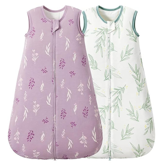 Duomiaomiao 2 Pack Baby Sleep Sack 95% Rayon Made from Bamboo,5% Spandex,2.5 TOG Baby Wearable Blanket 18-36 Months, Premium Soft Winter Toddler Sleep Sack, 2-Way Zipper Sleeping Bag for Unisex Babies
