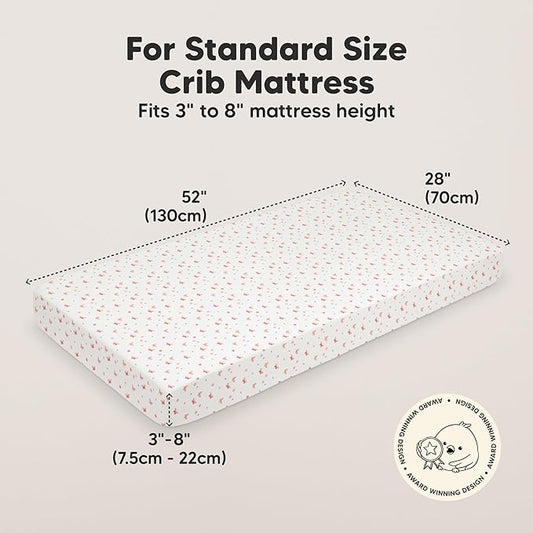 KeaBabies 2-Pack Organic Crib Sheets for Boys, Girls - 52x28 Fitted Crib Mattress Sheet Neutral, Breathable Jersey Cotton Cover for Baby Bed, Toddler Mattress, Soft & Cute Prints (Butterflies)