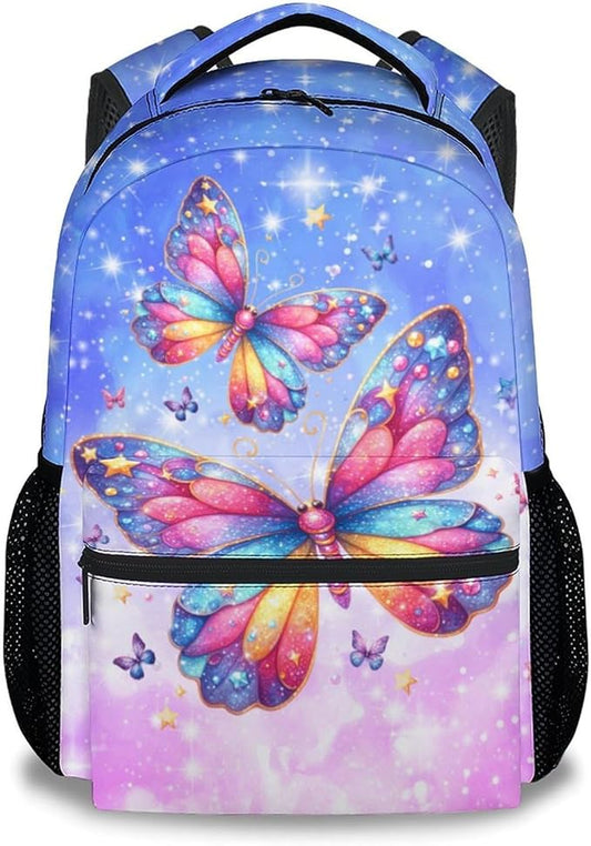 Backpack for Girls - Butterfly Backpacks for Kids Toddlers - Bookbag Gifts for Daughter - Lightweight School Bag for Kindergarten/Preschool/Elementary(17 Inch)