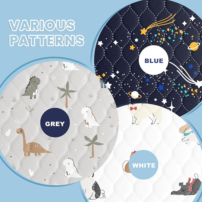 Bed Wetting Pads for Kids & Toddlers, 36"x36" 5 Layer Waterproof Washable Pee Pads, Potty Training Mattress Protector, Absorbent Chuck Pads Non Slip for Bedwetting Kids, Hospitals, Pet (Grey,2Packs)