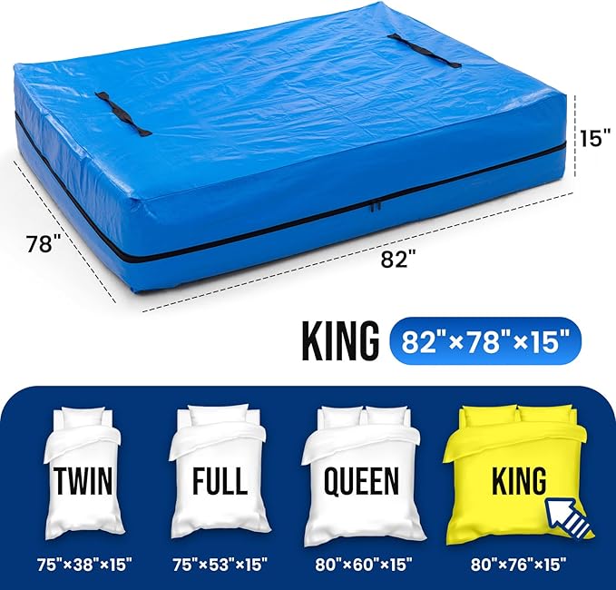 TAILI King Mattress Bags for Moving and Storage, Heavy Duty Moving Supplies Mattress Cover with Reinforced Handles, Storage Cover Essentials Packing Protector